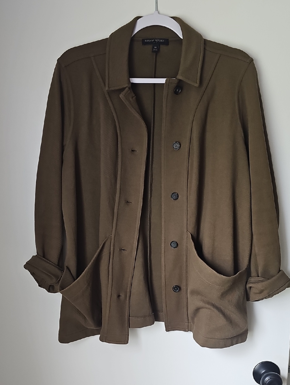 Banana Republic Olive Utility Button-Front Jacket
